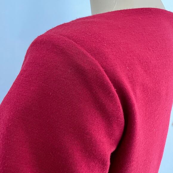 Amanda Lane (8) Petite Red Mad Shift Mini Dress Short Sleeve - Picture 6 of 7